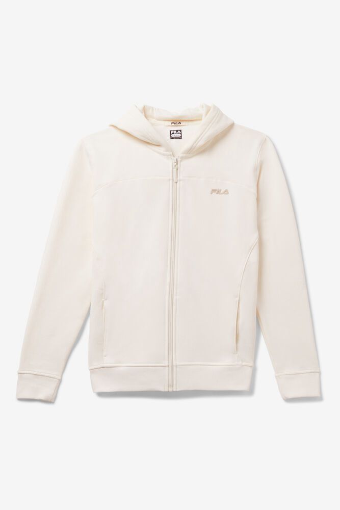 Fila Never Lose Full Zip White Hoodie Womens - NZ 12507-WOZS